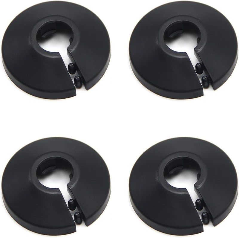 Juvielich Decorative Pipe Cover Fit 3/8 inch Outer Diameter Flange Water Pipe Cover Decoration Black 10mm Pipe Cover Radiator PP Plastic Escutcheon Collar for 0.39"" Wall Pipe Tube Decoration 4Pcs - Image 1